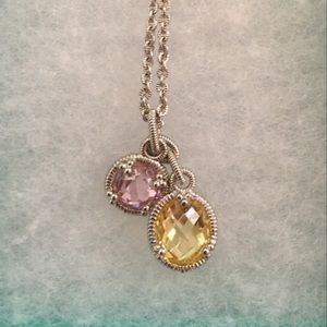 NWOT Judith Ripka double crystal pendant necklace.